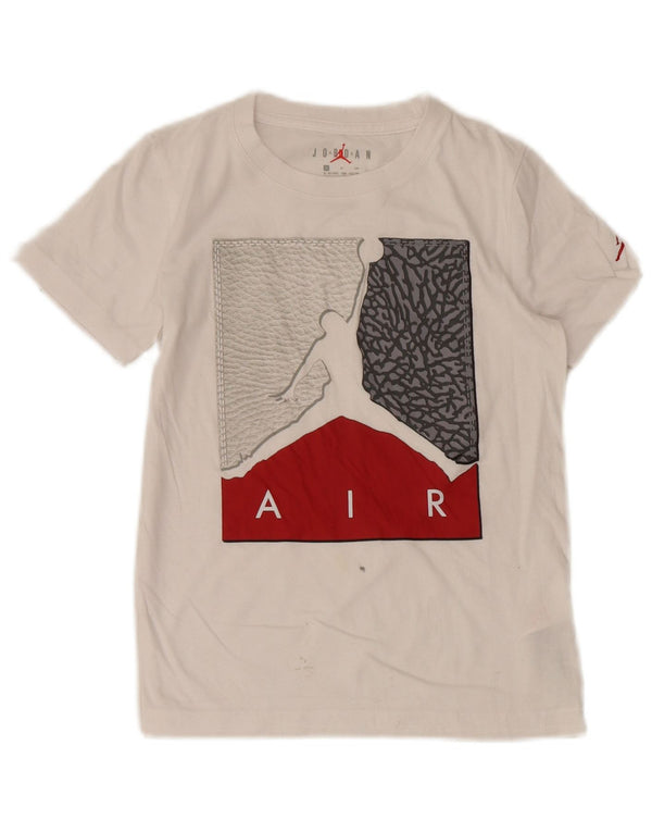 Camiseta gráfica Jordan Boys Top 8-9 anos pequeno algodão branco