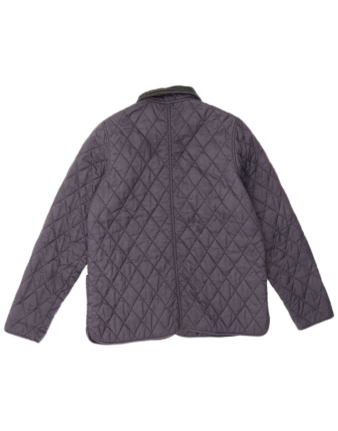 Jaqueta acolchoada feminina Barbour UK 12 poliéster azul marinho médio