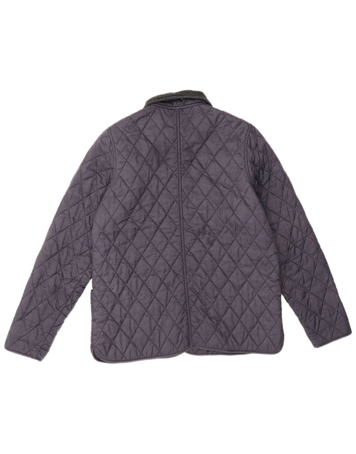 Jaqueta acolchoada feminina Barbour UK 12 poliéster azul marinho médio