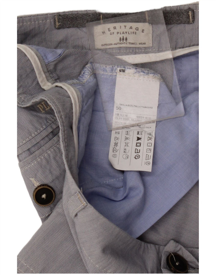 Shorts cargo masculino PLAYLIFE Heritage IT 50 grande W36 algodão listrado azul