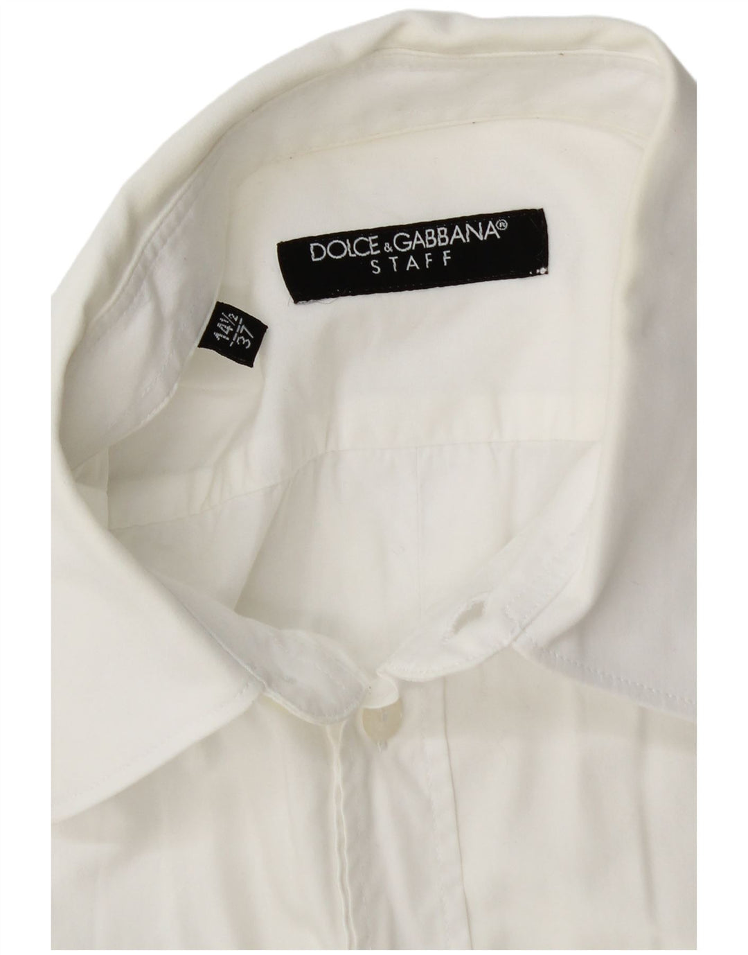Camisa masculina DOLCE & GABBANA tamanho 14 1/2 37 algodão branco pequeno