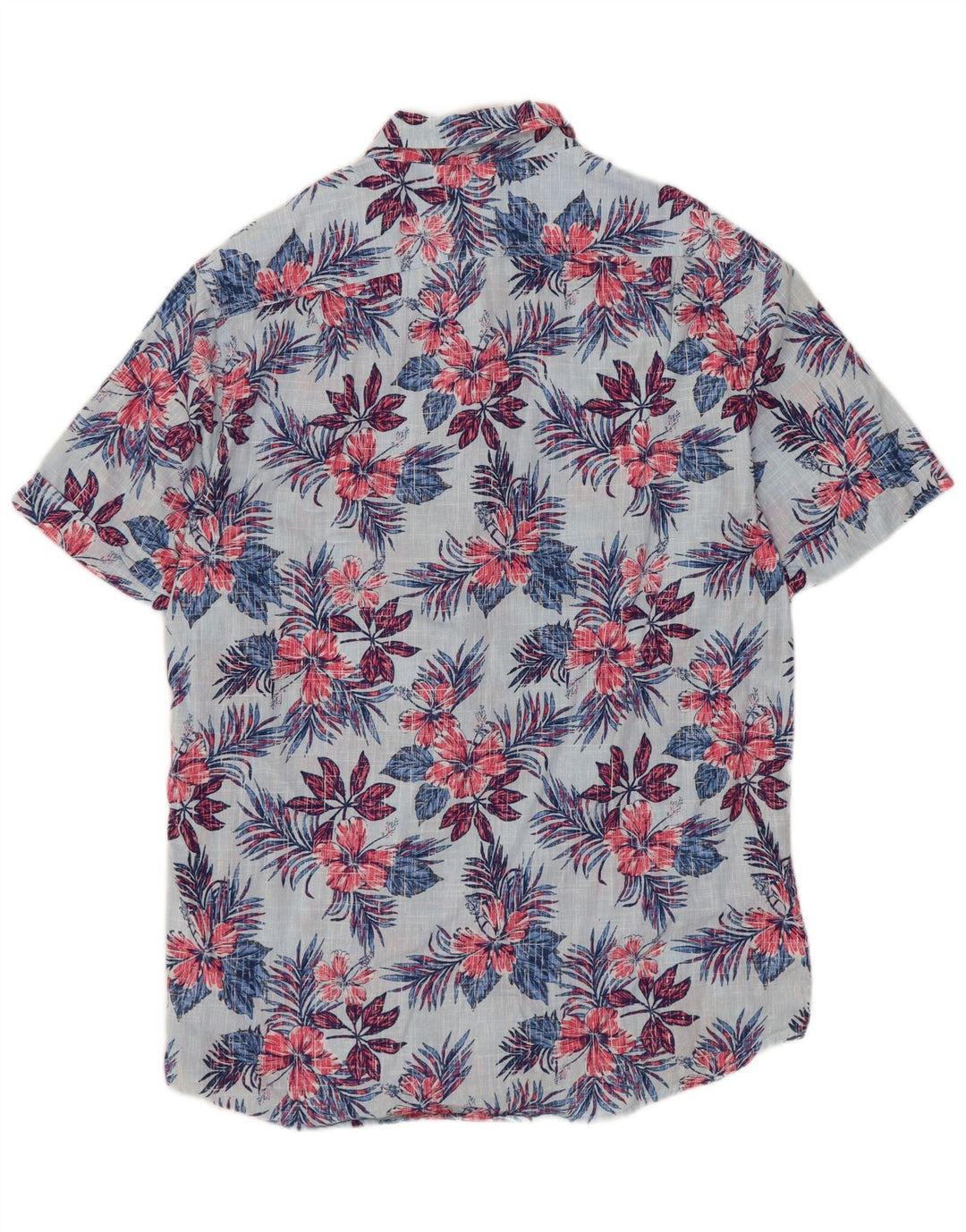 Izod Camisa masculina de manga curta de água salgada de algodão floral azul médio