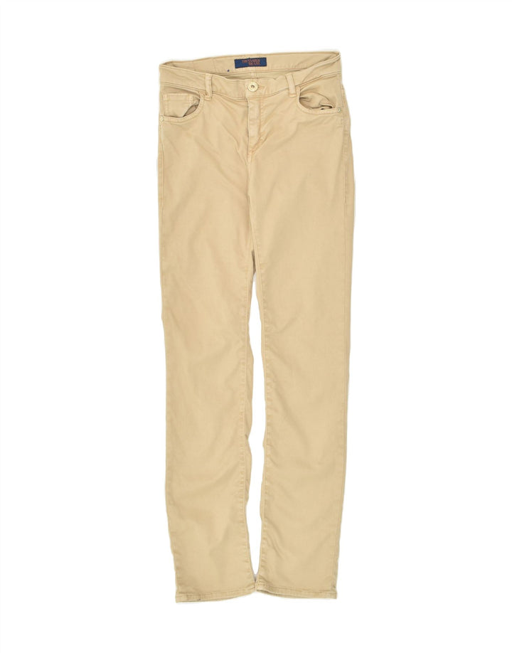 TRUSSARDI Womens Slim Casual Trousers W26 L32 Beige Cotton | Vintage Trussardi | Thrift | Second-Hand Trussardi | Used Clothing | Messina Hembry 