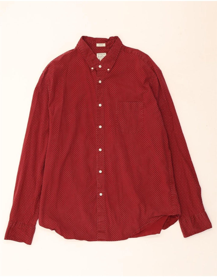 J. CREW Mens Stretch Classic Fit Shirt XL Red Polka Dot Cotton Vintage J. Crew and Second-Hand J. Crew from Messina Hembry 