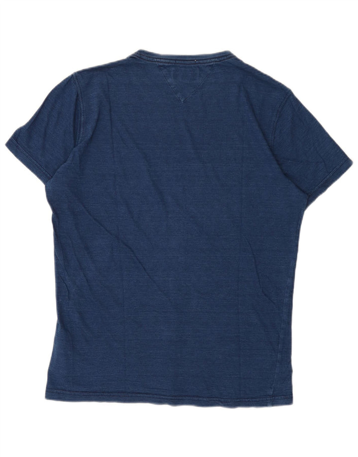 Tommy Hilfiger Camiseta masculina gráfica Top médio algodão azul marinho