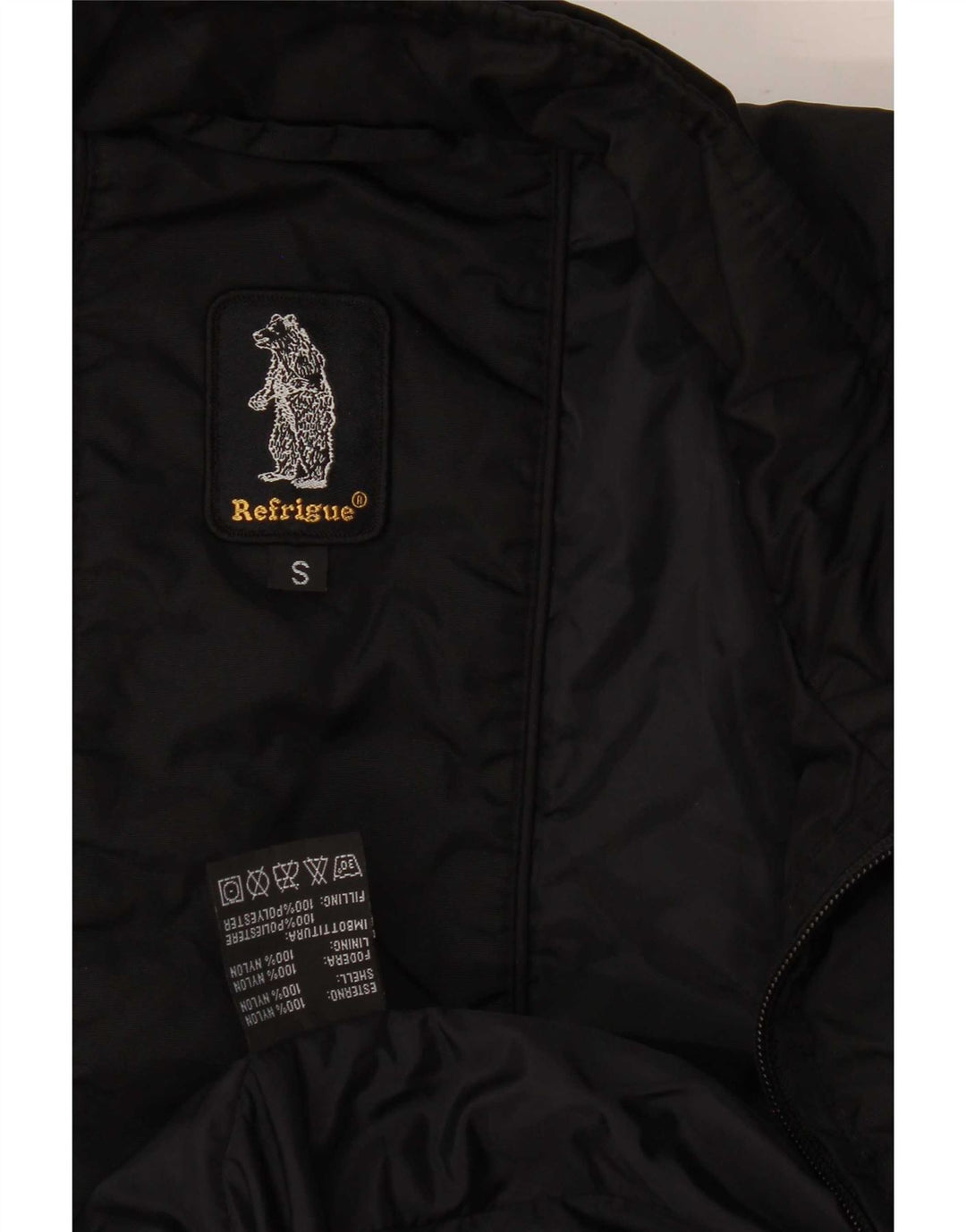 Colete acolchoado masculino Refrigue UK 36 pequeno nylon preto
