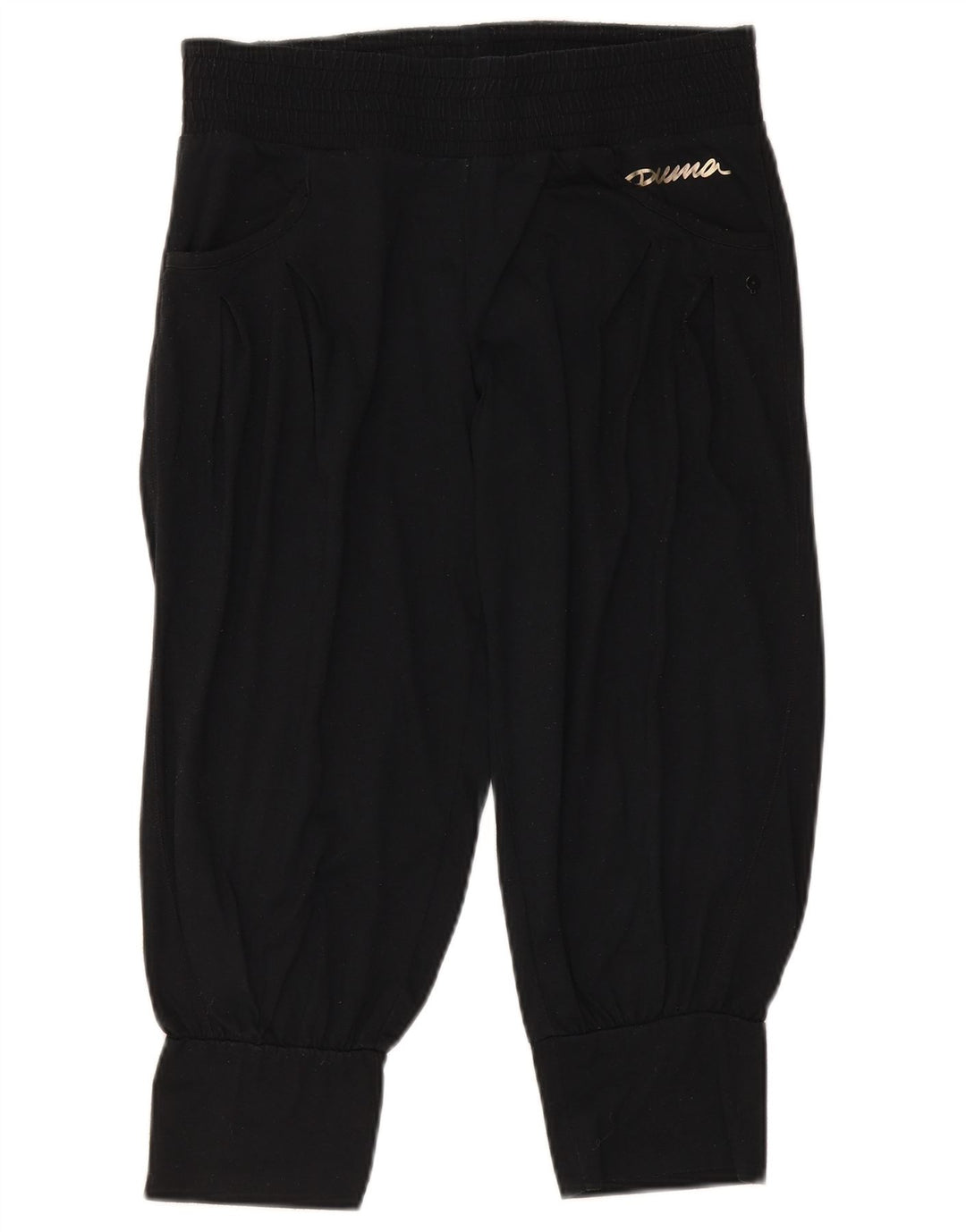 Puma Calça Capri Feminina Calça Joggers UK 12 Médio Preto Poliéster