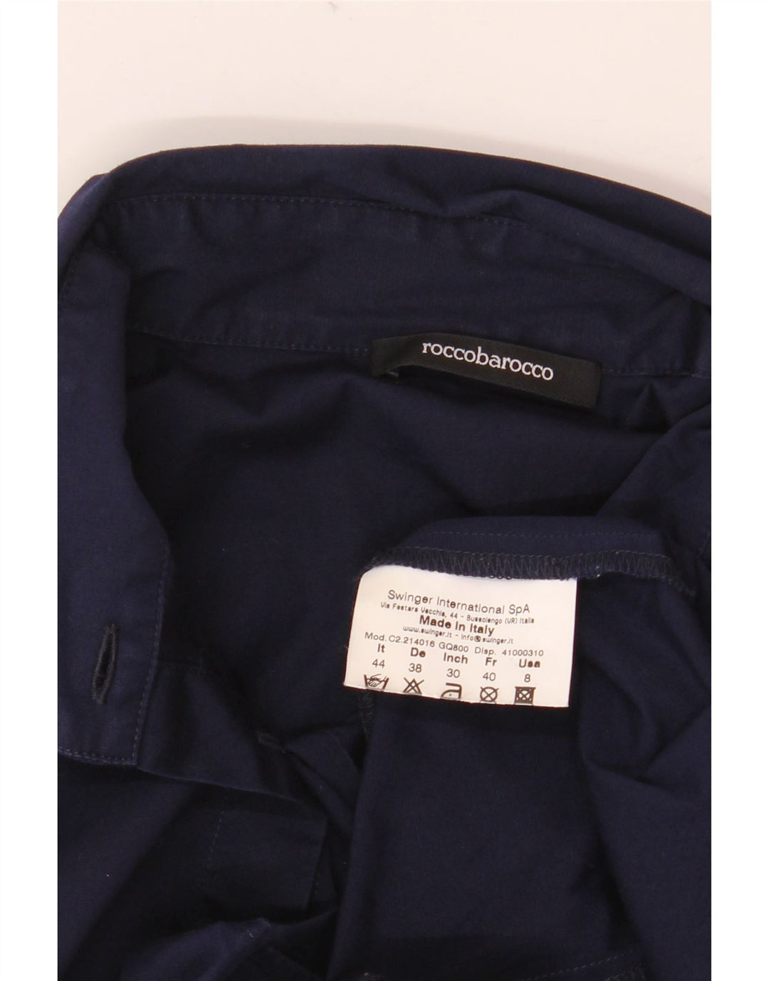 Blusa feminina Roccobarocco com estampa gráfica IT 44 algodão azul marinho médio