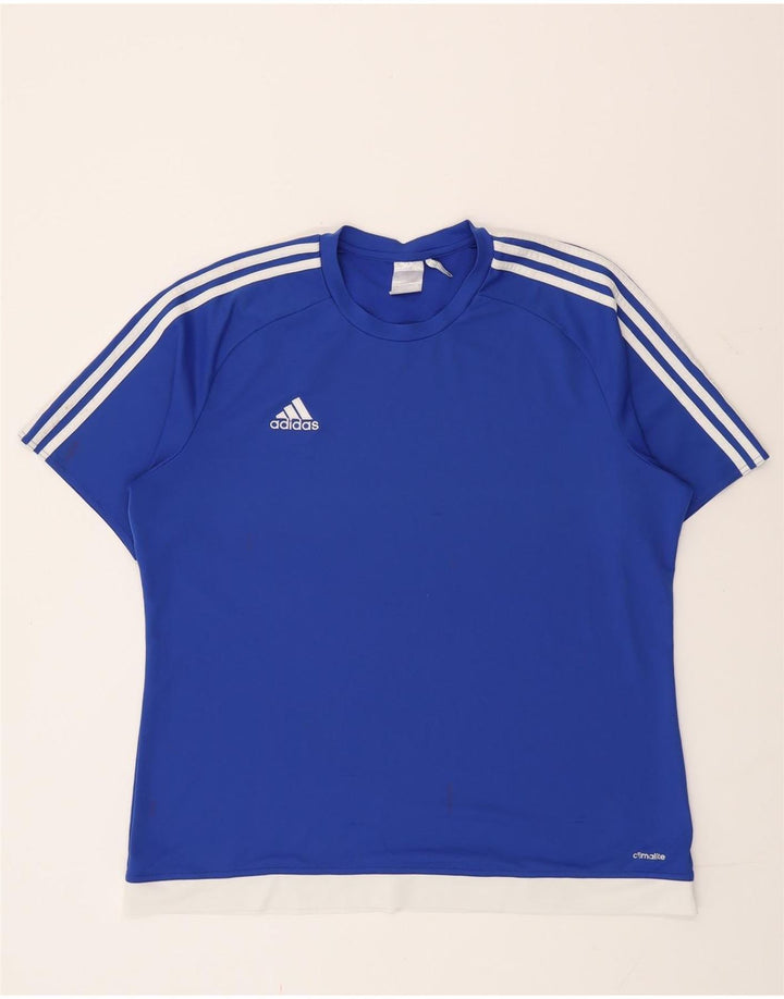 Adidas Masculino Climalite Camiseta Top XL Azul Colorblock Poliéster