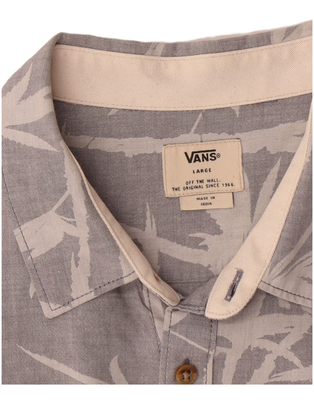 Camisa masculina de manga curta Vans grande cinza floral algodão