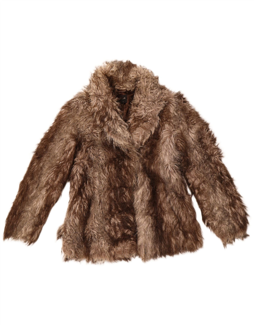 Jaqueta feminina de pele sintética OASIS UK 10 pequena listrada marrom acrílica