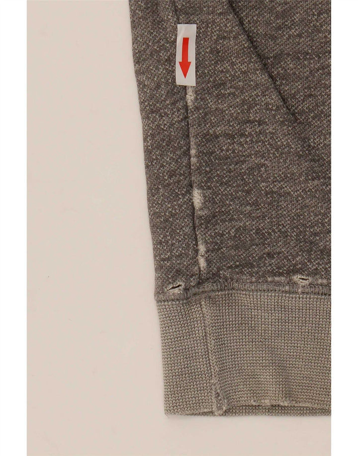 Jack Wills moletom feminino jumper UK 12 algodão manchado cinza médio