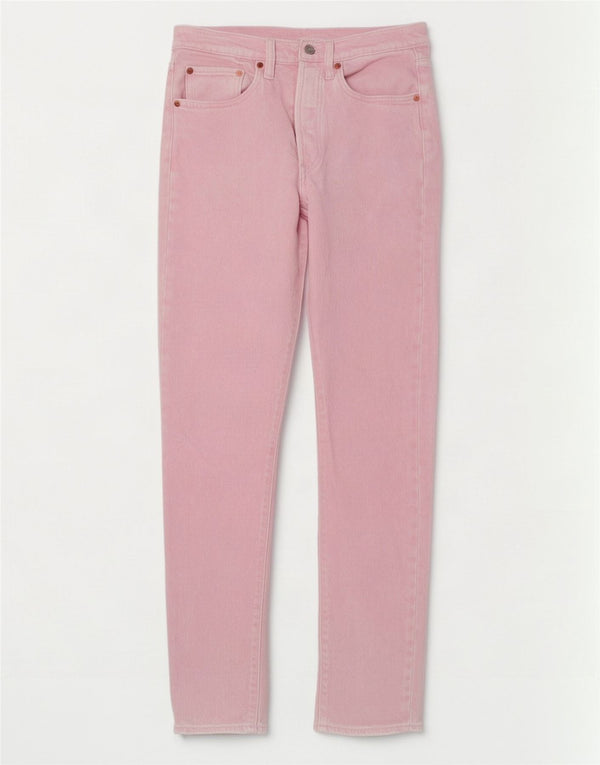 Calça jeans feminina Levi's 501 Straight pequena W27 L29 rosa
