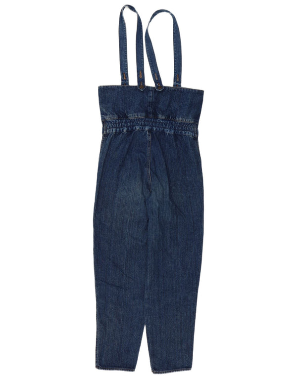 Macacão jeans feminino vintage UK 10 pequeno azul