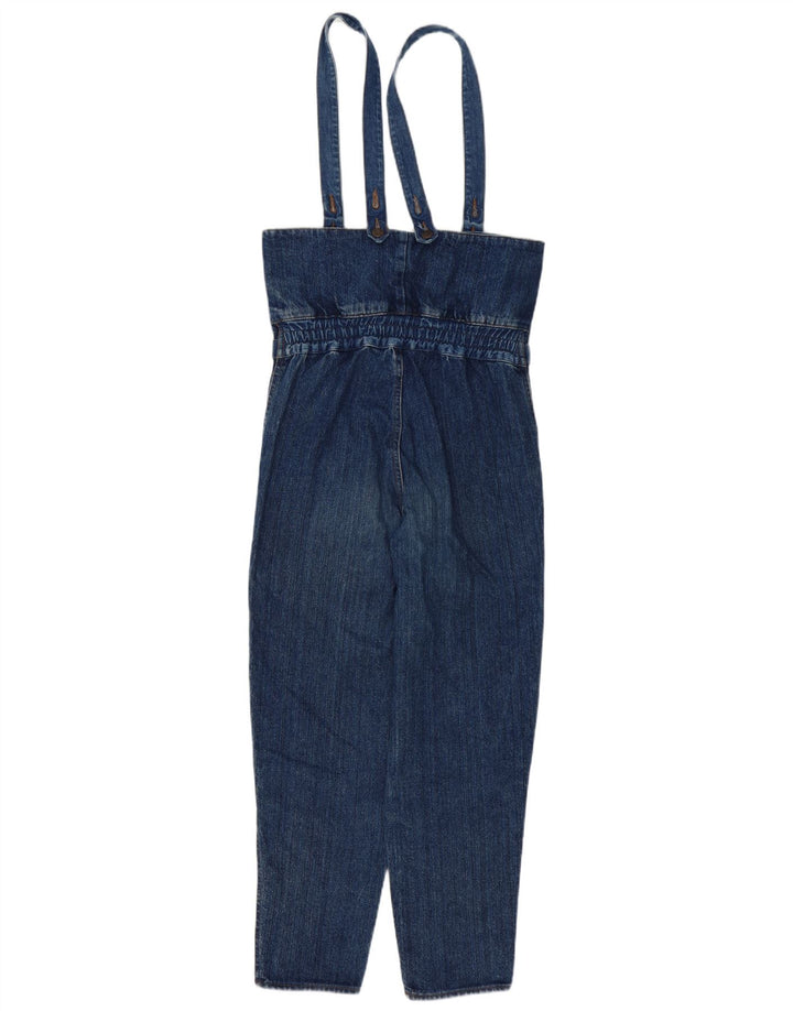 Macacão jeans feminino vintage UK 10 pequeno azul