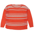 Suéter feminino com gola canoa White Stuff Reino Unido 10 pequeno listrado laranja