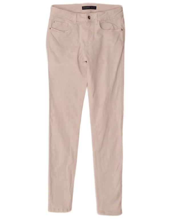 Zara Jeans Skinny Feminino UE 38 Pequeno W28 L29 Algodão Branco