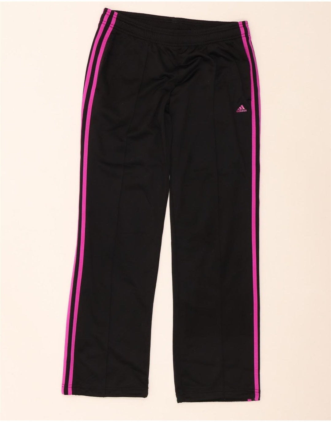 Calça de treino feminina Adidas UK 8/10 pequena poliéster preta