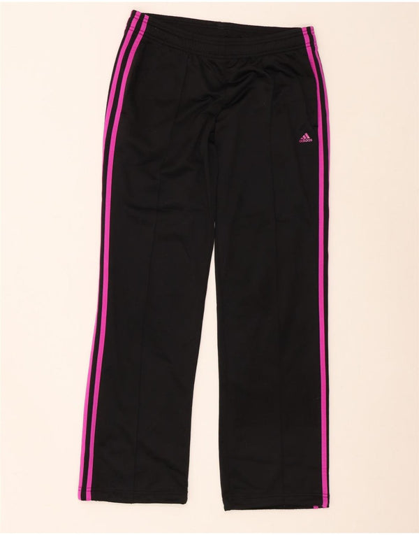 Calça de treino feminina Adidas UK 8/10 pequena poliéster preta