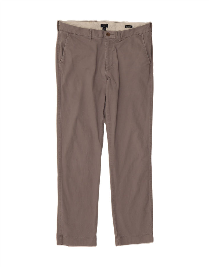 J. CREW Mens Flex Straight Chino Trousers W34 L32 Grey Cotton Vintage J. Crew and Second-Hand J. Crew from Messina Hembry 