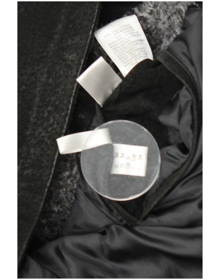 Jaqueta de couro masculina vintage UK 42 XL preta Fair Isle Leather