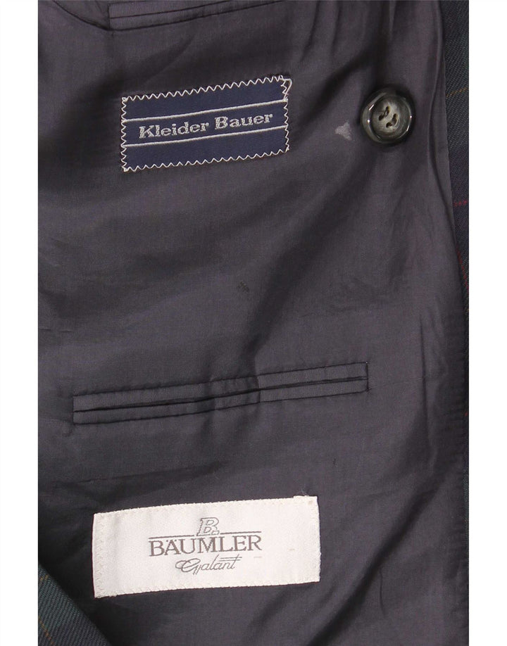 Jaqueta blazer masculina Baumler com peito duplo Reino Unido 40 xadrez verde grande