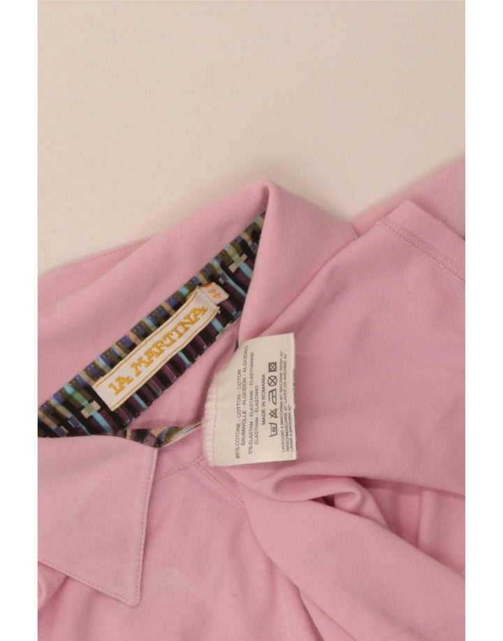 Camisa polo feminina La Martina IT 44 algodão rosa médio