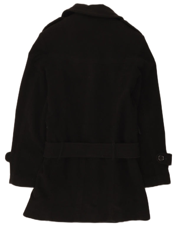 Sobretudo feminino com cinto Buffalo UK 10 poliéster preto pequeno