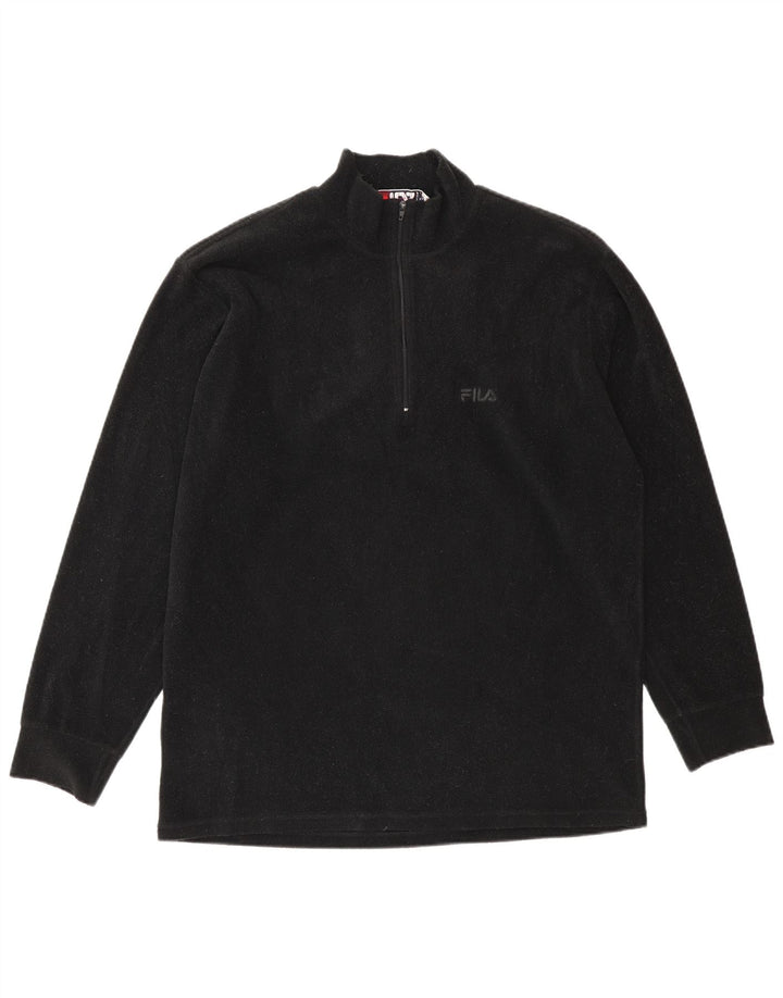 Fila Masculino Zip Neck Fleece Jumper IT 52/54 Grande Preto