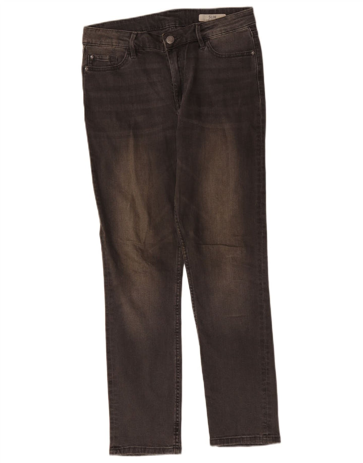 Jeans Marks & Spencer Feminino Slim UK 10 Pequeno W30 L28 Algodão Cinza