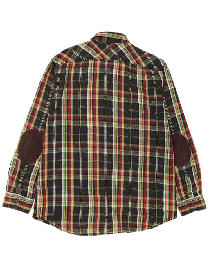 Marlboro Classics Camisa masculina de flanela xadrez personalizada 3XL preta xadrez
