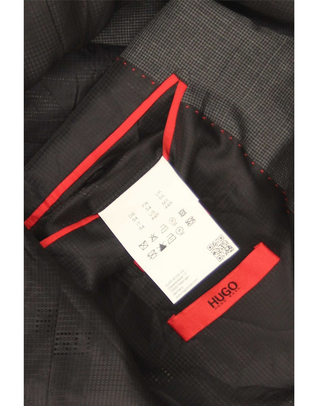 Jaqueta Blazer Masculina Hugo Boss com 2 Botões EU 54 2XL Cinza Houndstooth
