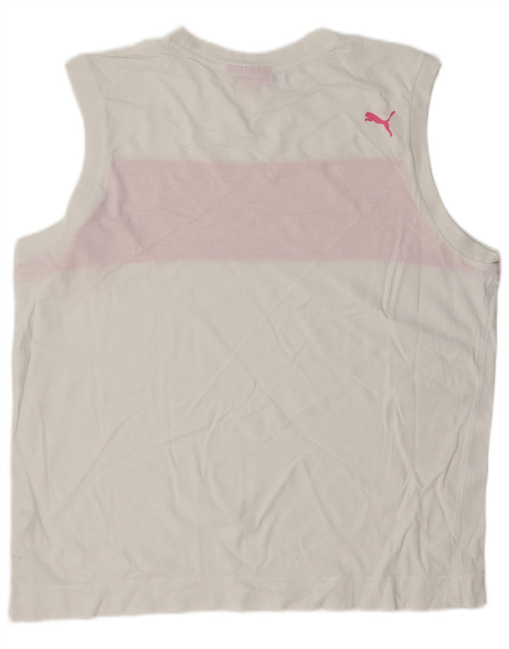 PUMA Masculino Graphic Vest Top XL Branco Colorblock Algodão