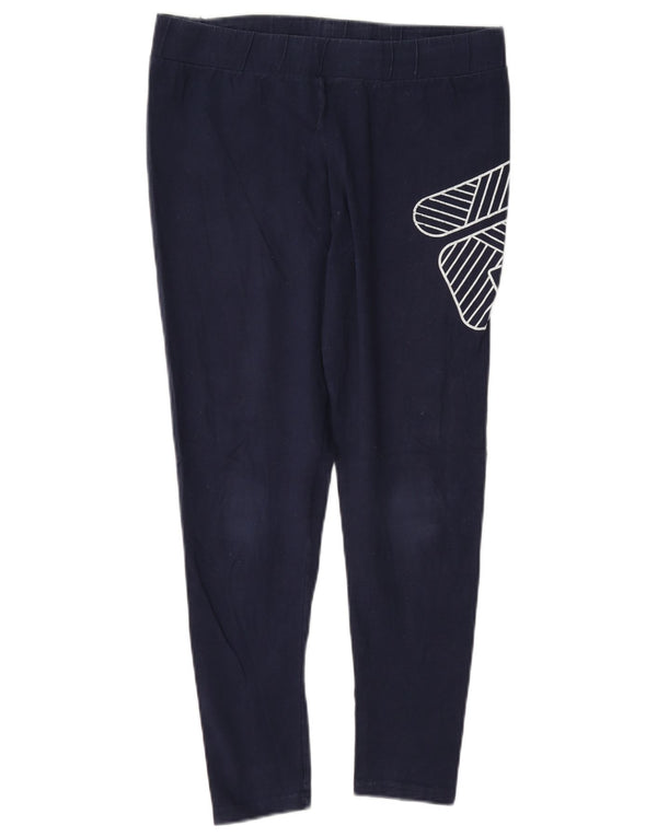 Fila Womens Graphic Leggings UK 12 Médio Algodão Azul Marinho