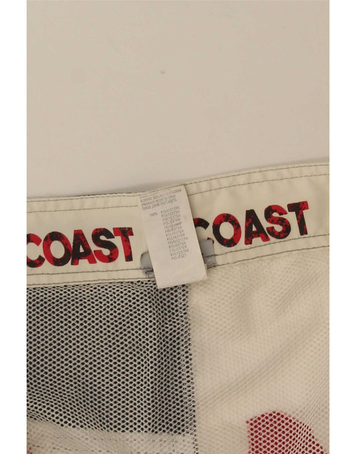 Shorts de natação gráficos masculinos vintage poliéster colorblock branco médio