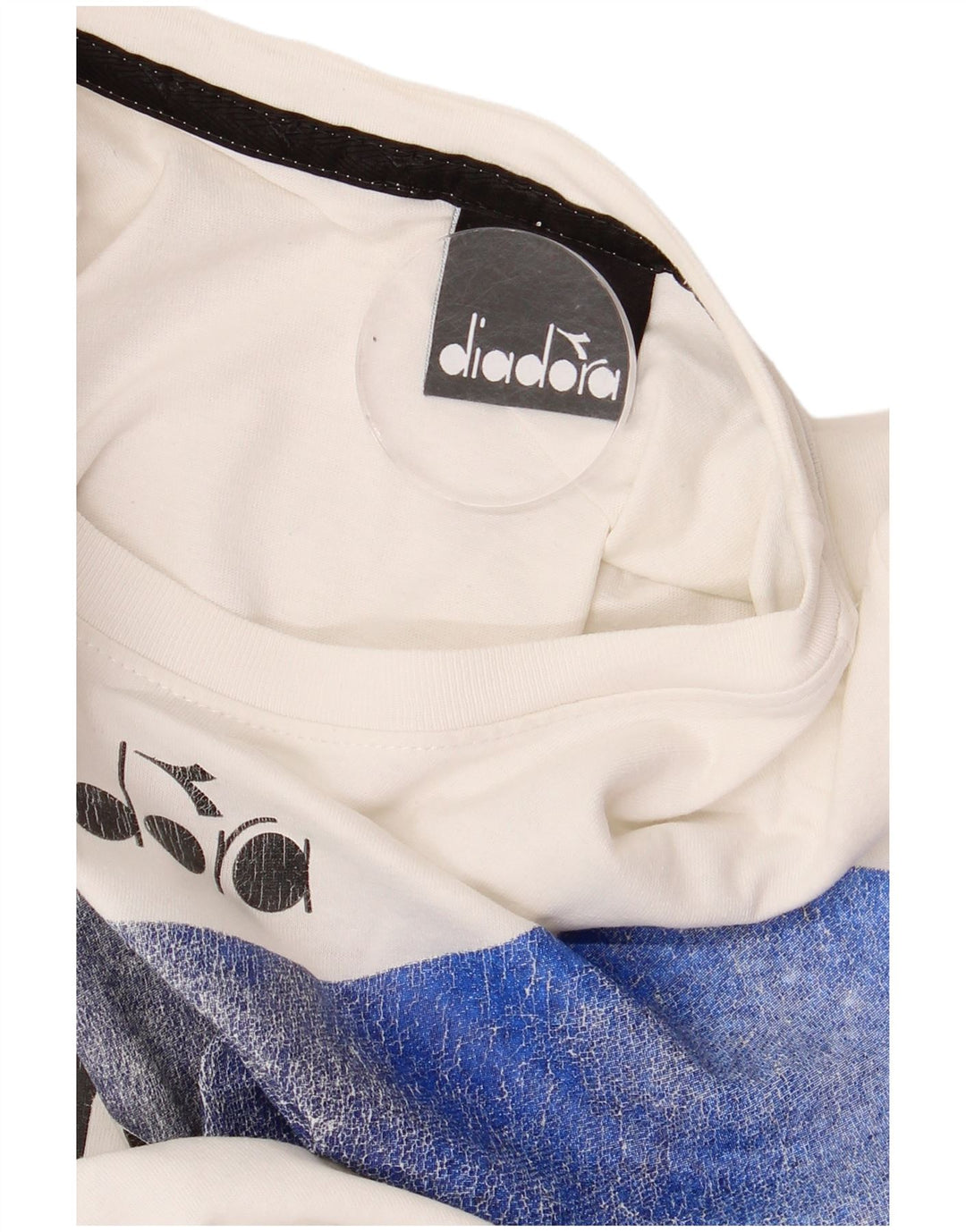 Camiseta gráfica masculina Diadora Top pequeno branco