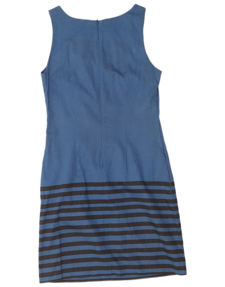 Desigual Vestido feminino estampado sem mangas com bainha UE 38 listrado azul médio