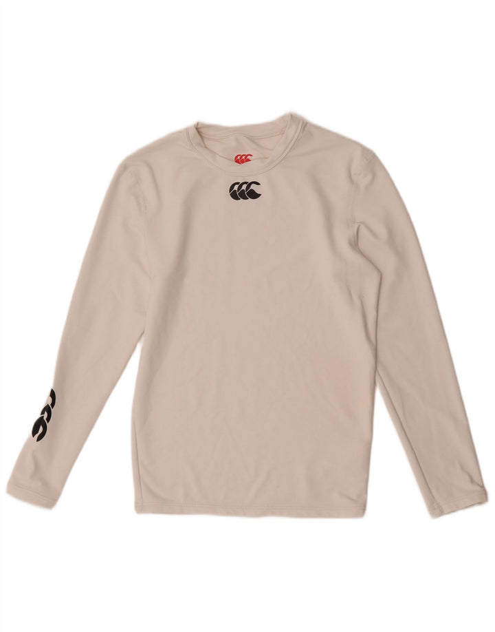 Top gráfico feminino Canterbury manga comprida Reino Unido 12 médio branco