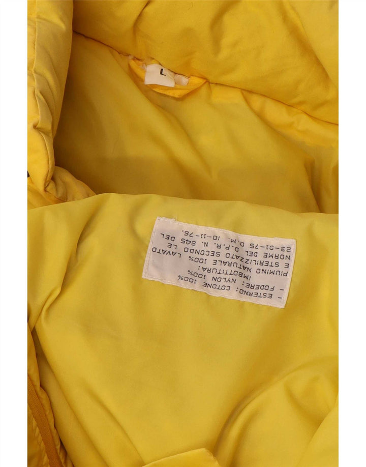 Jaqueta de esqui acolchoada com capuz masculina Rainbow UK 40 grande algodão amarelo