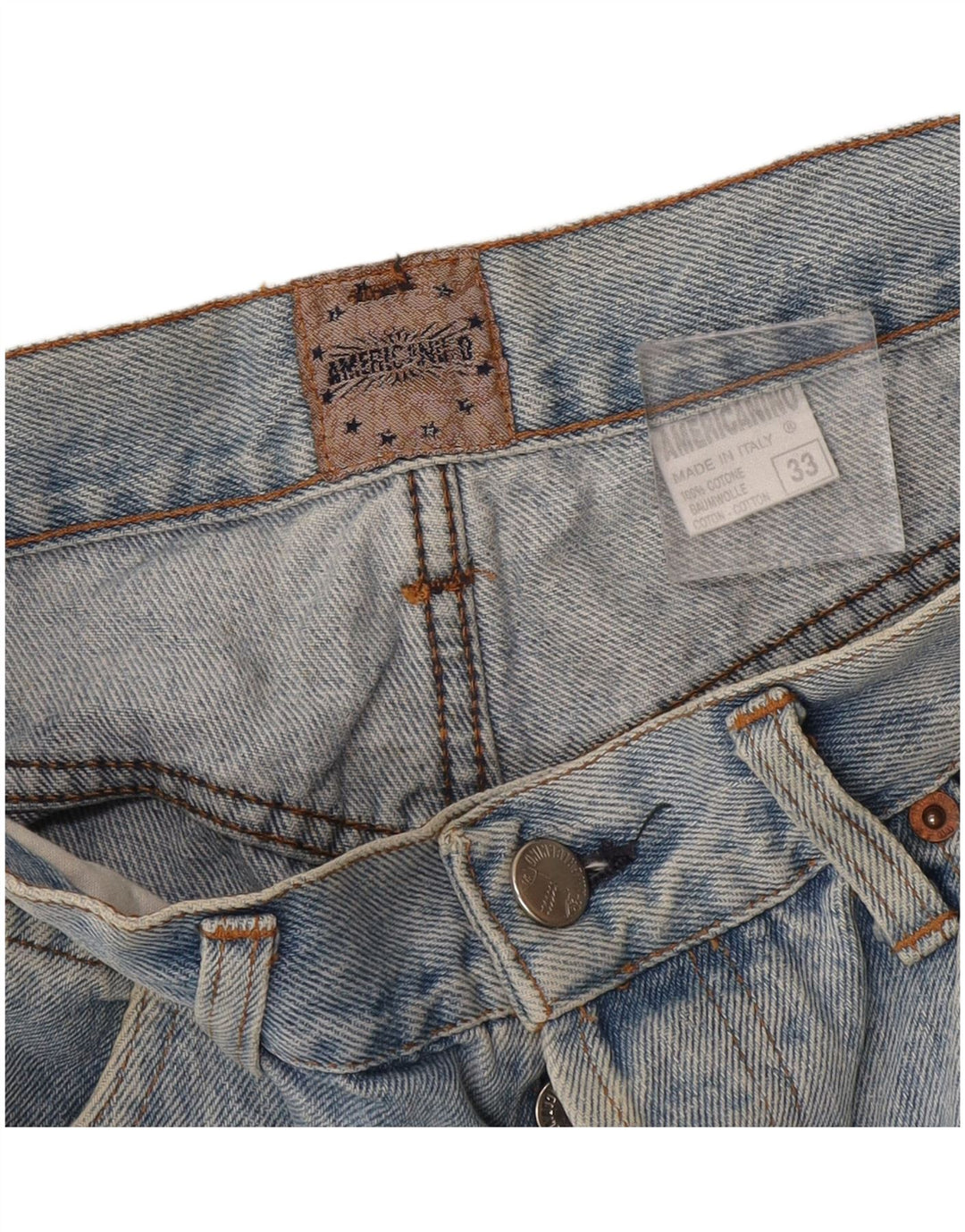 Americanino Masculino Denver Straight Jeans W33 L29 Azul Algodão