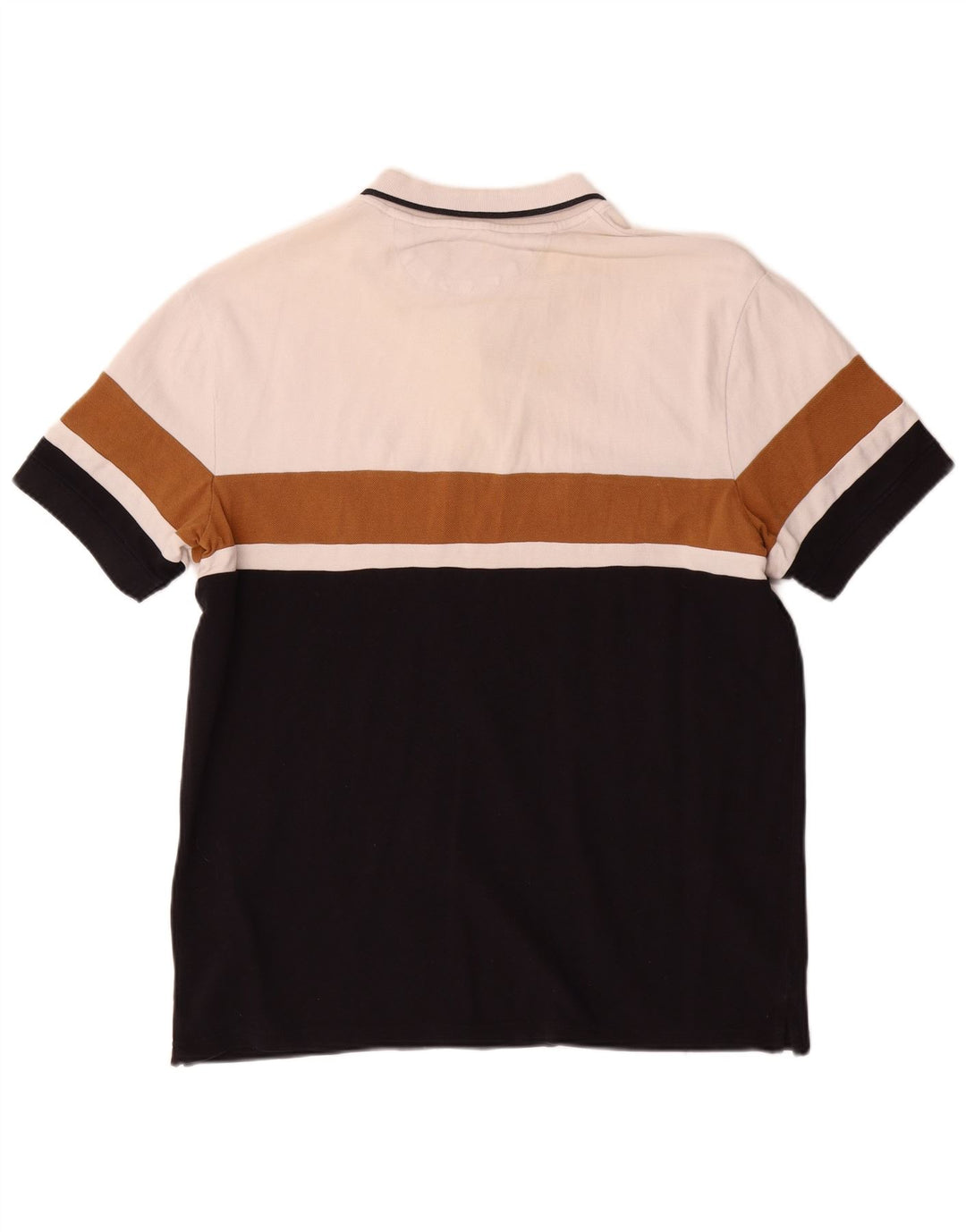 Camisa polo masculina Zara XL branca colorblock