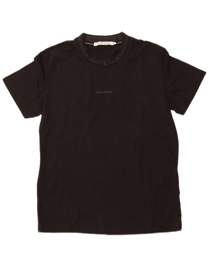 Camiseta masculina CALVIN KLEIN JEANS com estampa gráfica grande preta