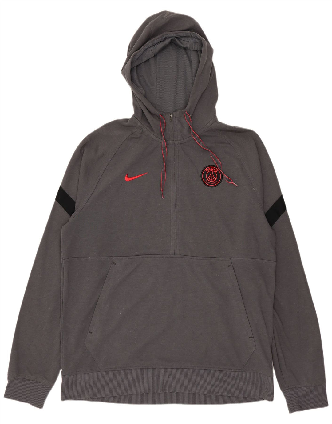 Nike masculino Paris Saint-Germain moletom com capuz grande bloco cinza