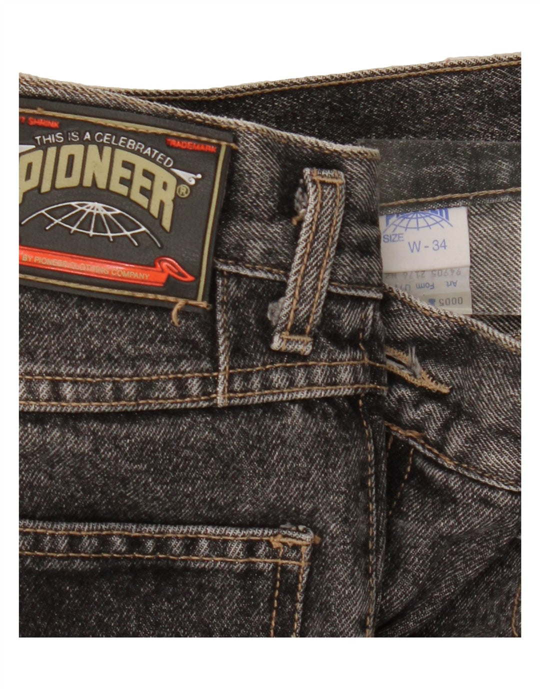 PIONEER Womens Tapered Capri Jeans W34 L20 Grey Cotton Vintage Pioneer and Second-Hand Pioneer from Messina Hembry 