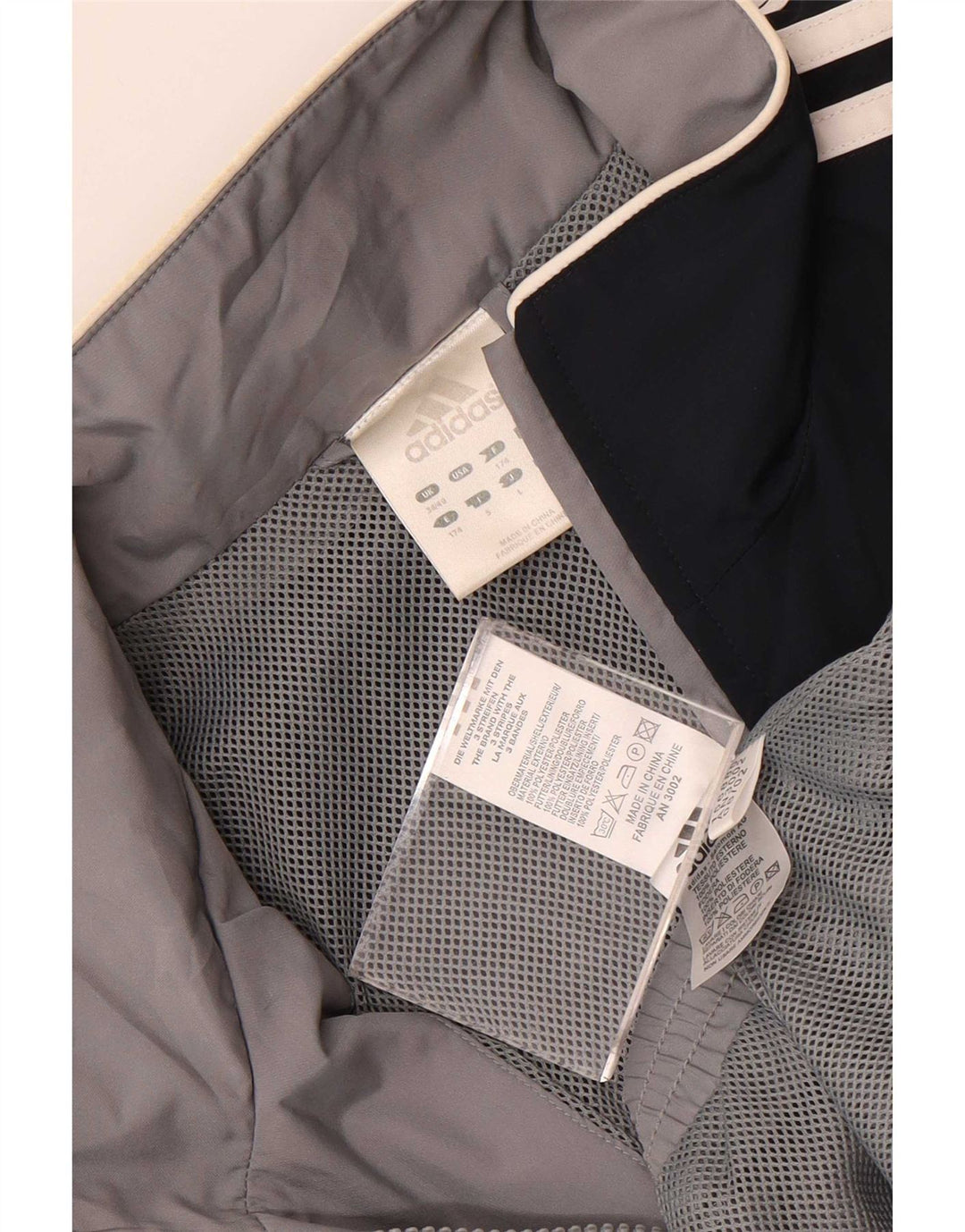 Adidas Mens Tracksuit Top Jacket UK 38/40 Cinza Médio Colourblock Poliéster