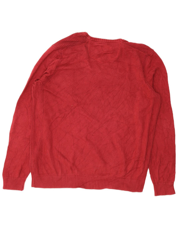 Suéter masculino Eddie Bauer com gola canoa alta XL algodão Borgonha