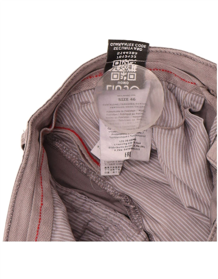 Liu Jo Mens Slim Chino Calças IT 46 Pequeno W30 L32 Algodão Cinza