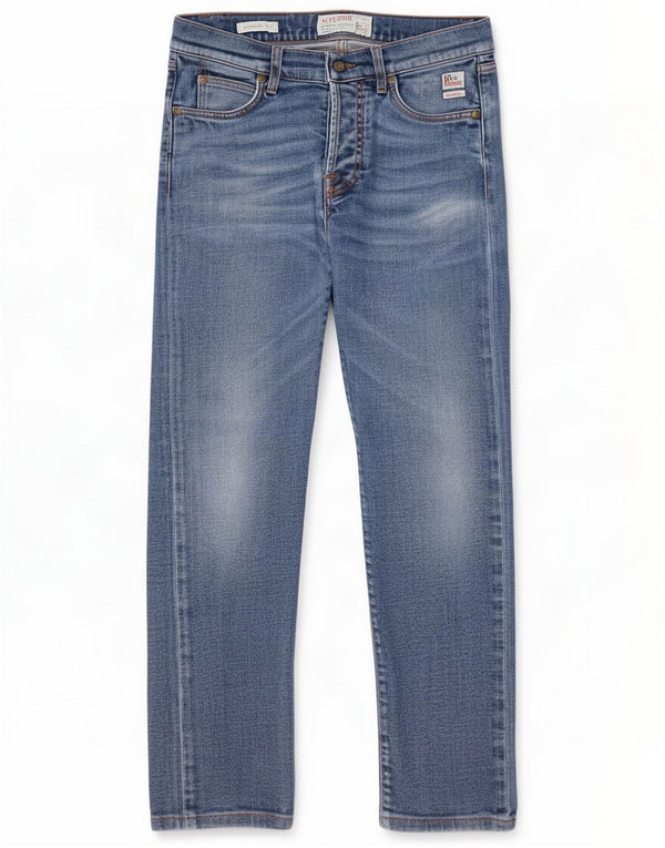Roy Rogers Mens Regular Fit Straight Jeans W33 L30 Azul Algodão