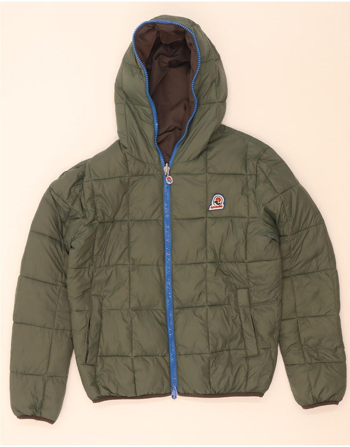 Jaqueta masculina acolchoada reversível com capuz Invicta UK 40 poliéster marrom grande