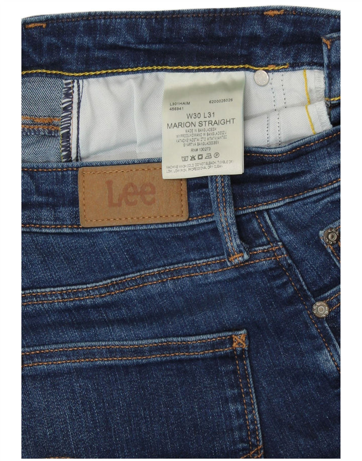 LEE Womens Marion Straight Jeans W30 L31 Azul Algodão